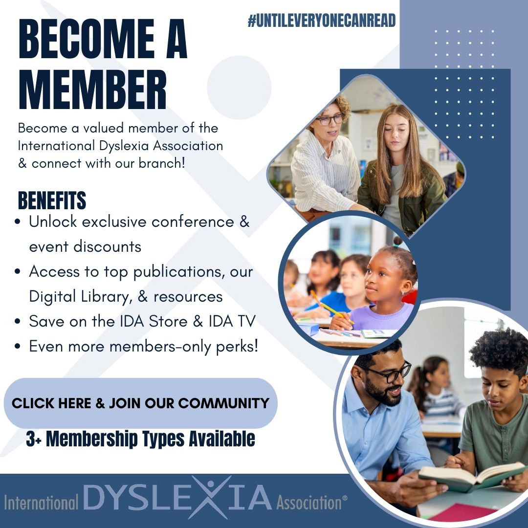Become a valued member of the International Dyslexia Association and connect with our branch!